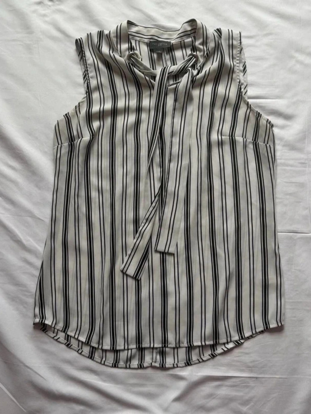 The Limited Black And White Striped Sleeveless Blouse